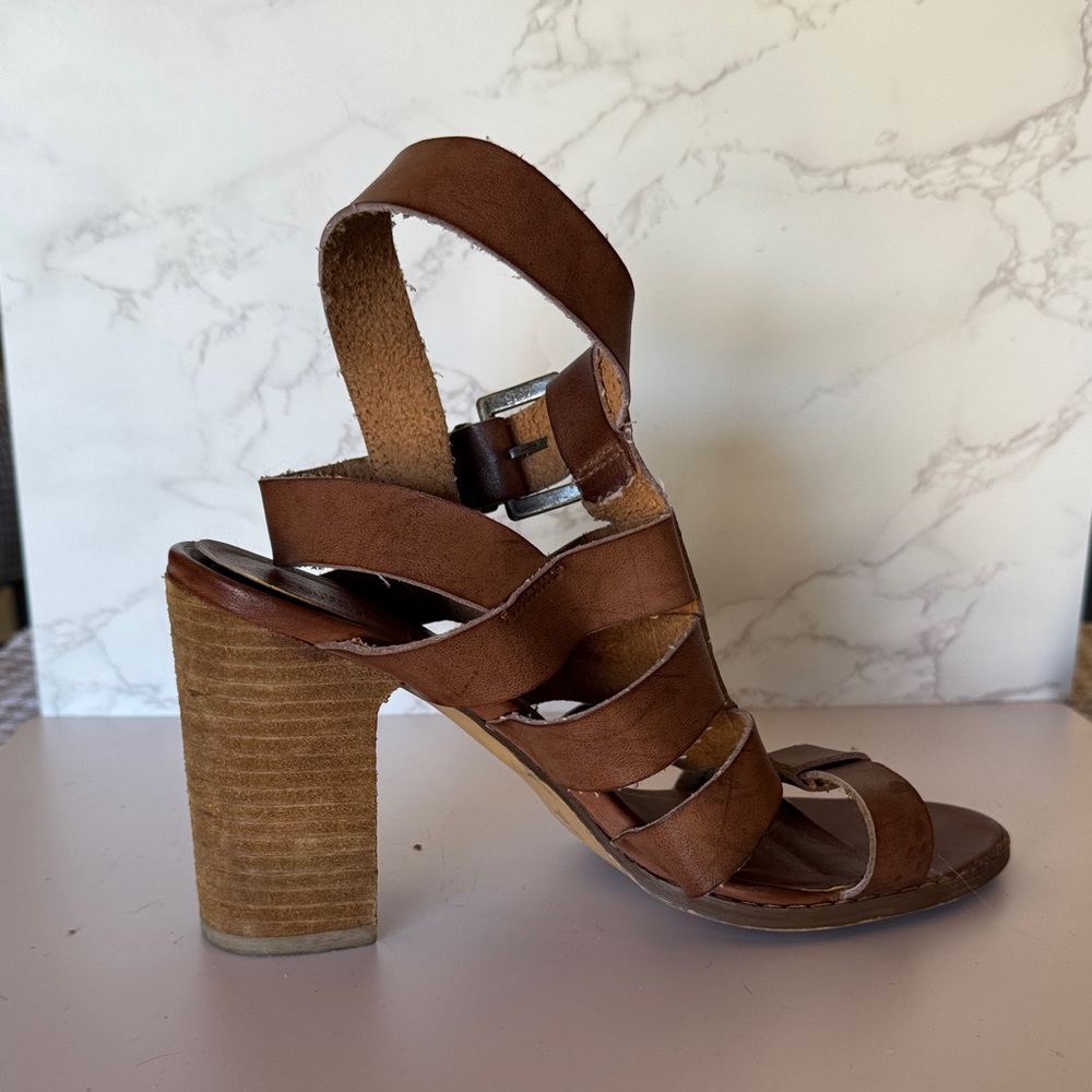 Brown Strappy Heeled Sandals